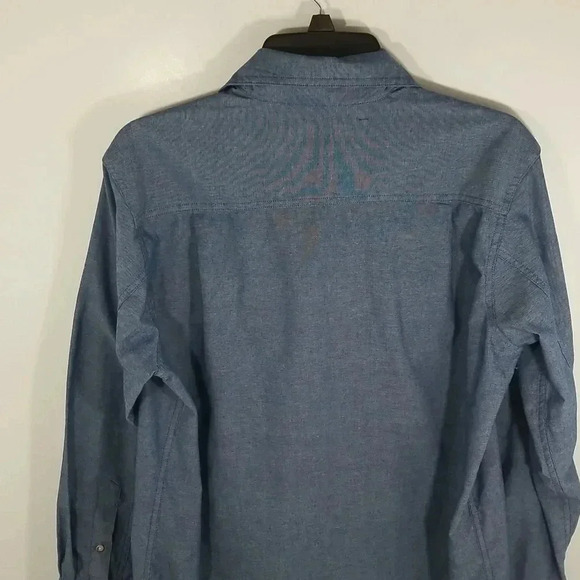 {Backpacker} Wrinkle Free Chambray Shirt in Navy (Size S) - Picture 5 of 11